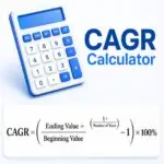 CAGR calculator showing compound annual growth rate formula