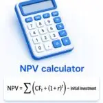 NPV calculator showing net present value formula