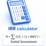 IRR calculator showing internal rate of return formula